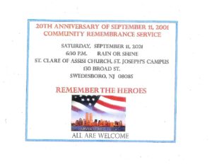 20th Anniversary of 9/11 @ St Clare of Assisi Church